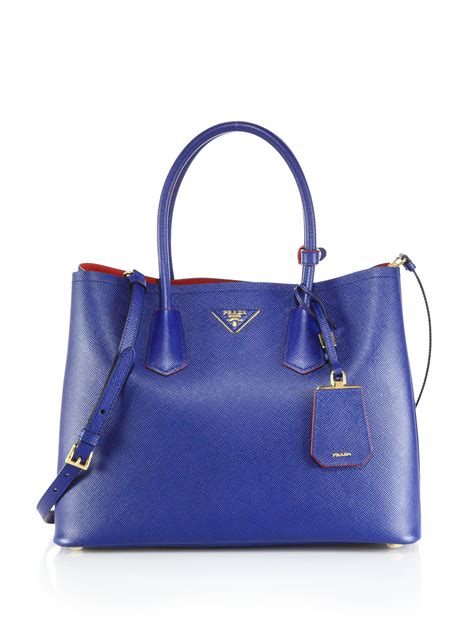 prada blue leather handbag 2 pieces double strap|Prada blue bag fur.